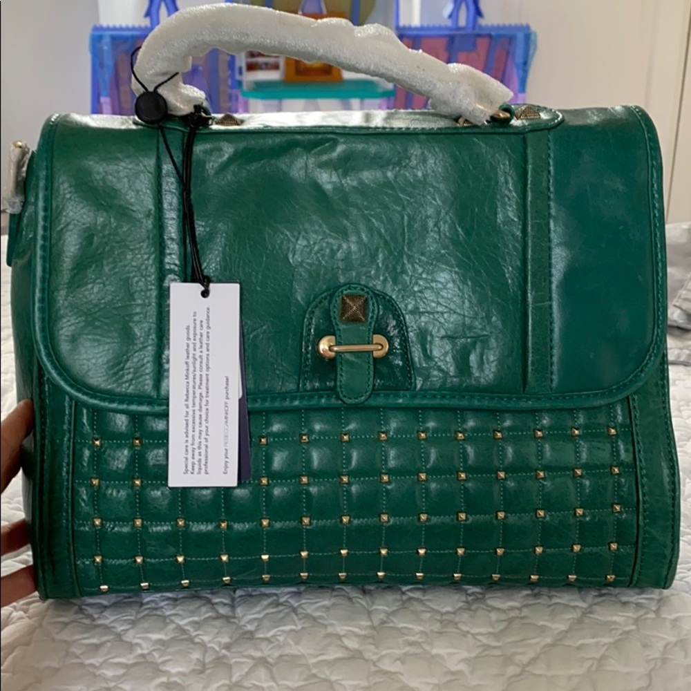 NWT rebecca minkoff green leather purse